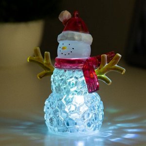 Ночник "Снеговик" LED 1Вт RGB 3хLR44 прозрачный 8х8х10см RISALUX