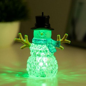 Ночник "Снеговичок" LED 1Вт RGB 3хLR44 прозрачный 8х8х10см RISALUX