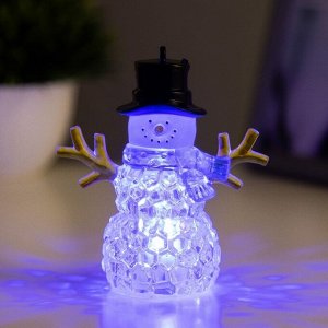 Ночник "Снеговичок" LED 1Вт RGB 3хLR44 прозрачный 8х8х10см RISALUX