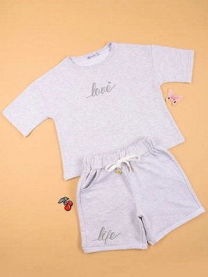 Комплект для девочки (футболка,шорты) арт.OP1459