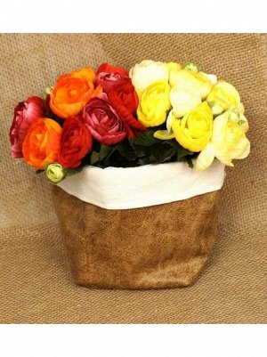 Кашпо-сумка для цветов искусственная кожа