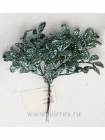 Связка веточек декоративных с глиттером 13 см пастельно-зеленый