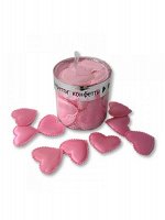 Конфетти Сердца ЗD ткань 3см 35шт цв Розовый