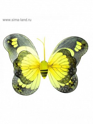 Крылья карнавальные Бабочка цвет желтый 38 см × 49 см