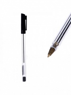 Ручка шариковая 0,7 мм черная корпус прозрачный стар29-345