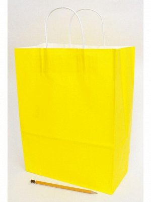 Пакет крафт 25 х33 х12 см цвет желтый HS-51-2, HS-42-4