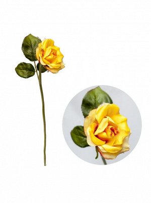 Роза цветок искусственный 38 см цв желтый