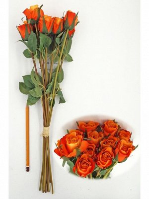 Роза букет из 12 шт 42см цвет оранж HS-37-12