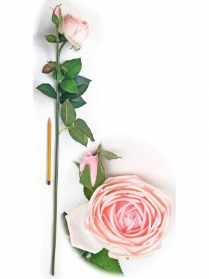 Роза бархатная с бутоном 70 см цвет розовый HS-37-11