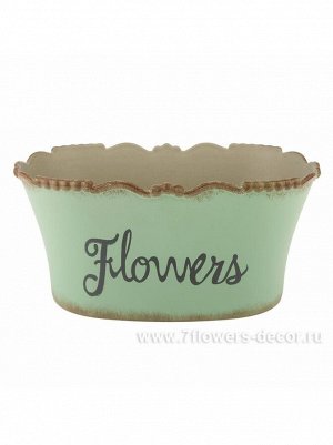 Кашпо пластик 23 х 13,5 х Н 11 см цвет зеленый Flowers Арт.JH0823-Green