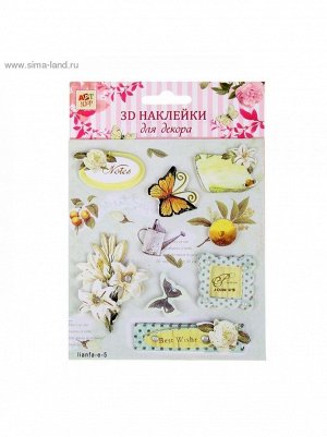 Наклейка для декора 3D 18х12,5 см Весна со скотчем