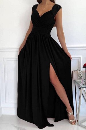 Вечернее платье в пол черного цвета 44-46-48р