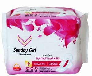 Прокладки гигиенические Sunday girl Женские  290 мм дневные интенсив 10 шт