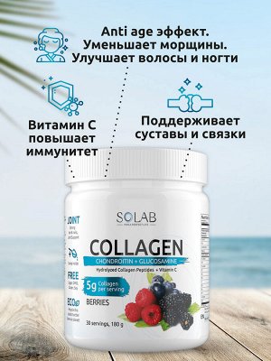 Коллаген + Витамин С + Хондроитин + Глюкозамин, 30 порций, Лесные ягоды