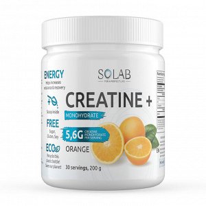 SOLAB Креатин моногидрат, Creatine Monohydrate, Вкус Апельсин