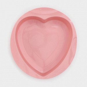 Форма силиконовая для выпечки Доляна «Сердце», 22?20 см, внутренний размер 17?19,5?5 см, цвет МИКС