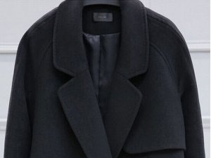 Пальто утепленное черное