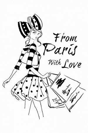 Футболка женская , принт "From Paris With Love" (319-4)