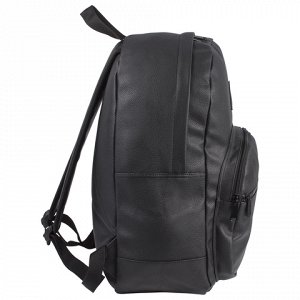 Рюкзак BRAUBERG молодежный, с отделением для ноутбука, &quot;Урбан&quot;, искусственная кожа, черный, 42х30х15 см, 227084