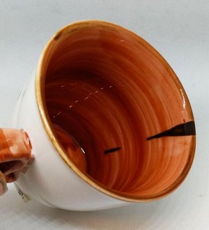 Чайная пара керамическая «Аура», 2 предмета: чашка 200 мл, блюдце d=13 см, цвет оранжевый