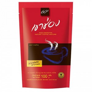 Кофе растворимый    "Khao Shong Coffee Agglomerated Instant Coffee Mixture Formula 2 (92% Coffee, 8% Caramel)"100г