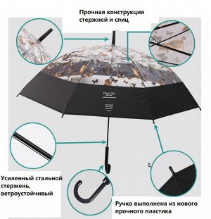 Зонт Модный прозрачный зонт
Характеристики:
- количество сложений-1
- размер: см.фото
- количество -спиц: 8
- усиленный стальной стержень
- ветроустойчивая конструкция
- материал:  PVC
- механизм откр