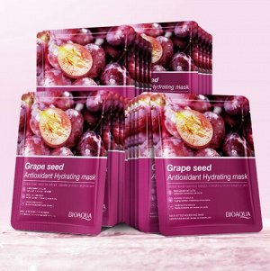 Укрепляющая тканевая маска для лица Bioaqua с маслом виноградной косточки