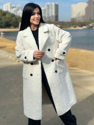 Пальто длинное барашка женское