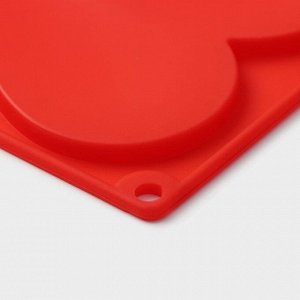 Форма силиконовая для украшений 3D Доляна «Сердце», 17x29 см, 6 ячеек (8,5x6,2 см), цвет МИКС