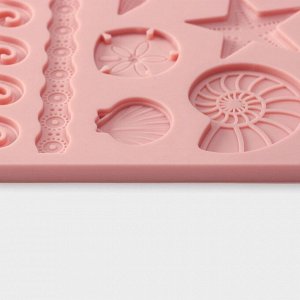 Силиконовый молд Доляна «Морской узор», 19x12 см, цвет МИКС