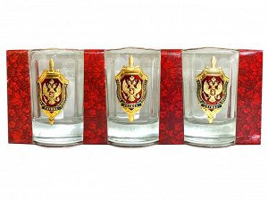 Подарочный набор стопок «ФСБ РФ», – сувенир для почитателя русских традиций потребления горячительных напитков