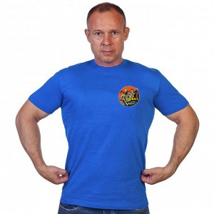 Васильковая футболка с термопринтом "Zа Донбасс", (тр. №75)