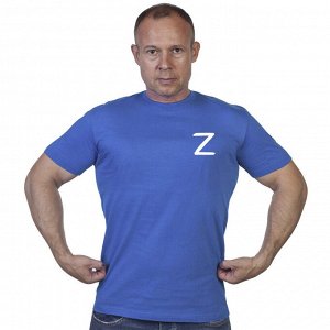 Васильковая футболка с термотрансфером буква «Z»