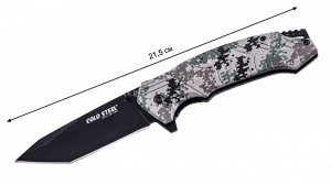 Складной нож с клинком танто Cold Steel 213 Tanto Camo, (Фолдер для серьезных задач в лесу и в быту. Надежная сталь 7Cr17 оптимальной закалки 56-58 HRC, удобная рукоятка. Отличная цена только для наши