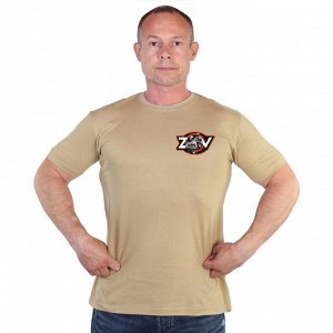 Песочная футболка с термотрансфером ZOV, (тр. №83)