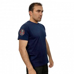 Синяя мужская футболка с термотрансфером "ЧВК Группа Вагнера"