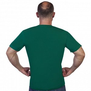 Зелёная футболка с термотрансфером &quot;Отважные&quot;, (тр. №80)