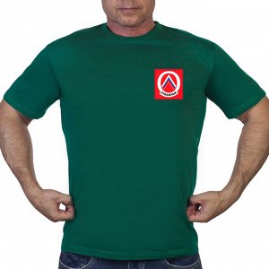 Зелёная футболка "Отважные", с трансфером (тр. 87)