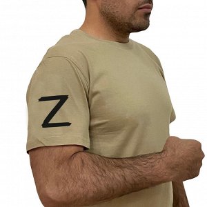 Строгая песочная футболка с литерой Z, (тр. №13)