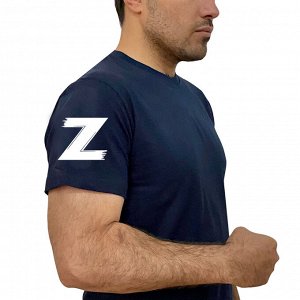Тёмно-синяя футболка с символом Z на рукаве, (тр. №18)