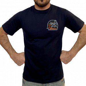 Тёмно-синяя футболка с термопереводкой "Zа Донбасс", (тр. №76)