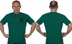 Зелёная футболка с термоаппликацией Z, (тр. №11)