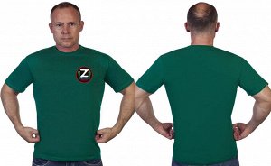 Зеленая футболка с термопринтом "Z", – купить футболку в поддержку наших!