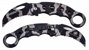 Нож-керамбит Smith &amp; Wesson Knives 32C Karambit Framelock (США), (Камуфляжный керамбит с полу-серрейторной заточкой. Отличная сталь и разумная цена по фабричной поставке) №74