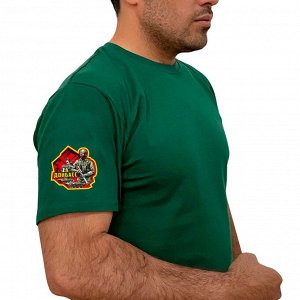 Зелёная футболка с трансфером "Zа Донбасс" на рукаве, (тр. №78)