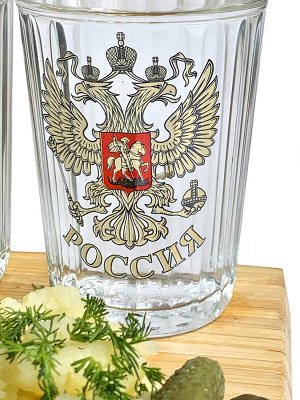 Граненые стаканы с гербом России, – популярный вариант представительского подарка