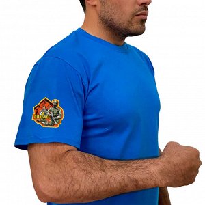 Крутая голубая футболка Zа Донбасс, - с терриконами (тр. №77)