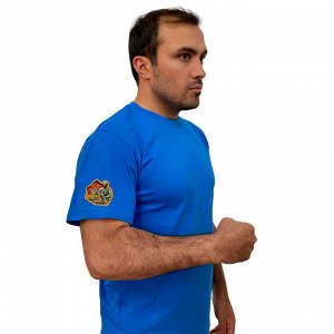 Крутая голубая футболка Zа Донбасс, - с терриконами (тр. №77)