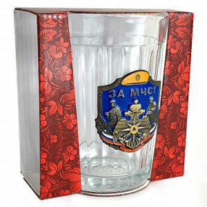 Граненый стакан «МЧС», – сверхпрочный подарочный вариант с эмблемой спасателей №98