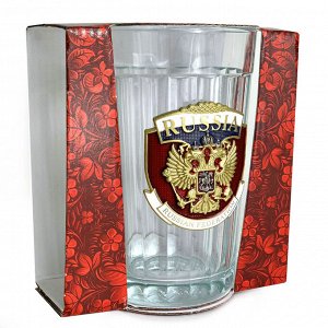 Граненый стакан «Россия», – подарочный эксклюзив в патриотическом дизайне №114